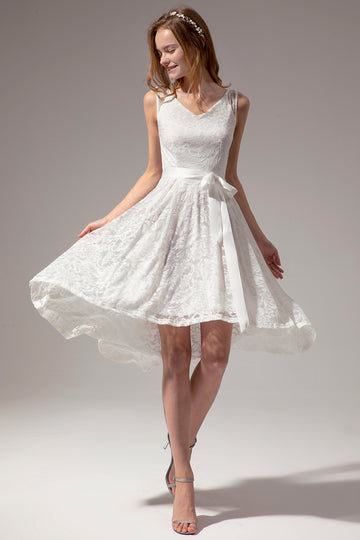 White Lace High-low Dress